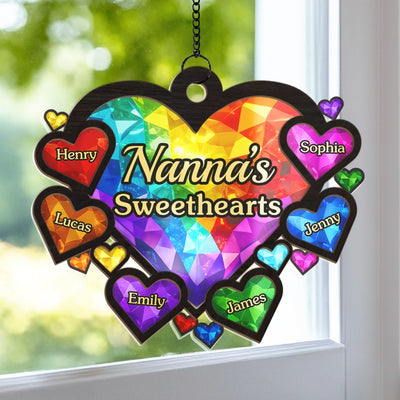 Custom Window Hanging Suncatcher Ornament - Personalized Mother's Day Birthday Gifts For Mom, Grandma - My Forever Sweethearts