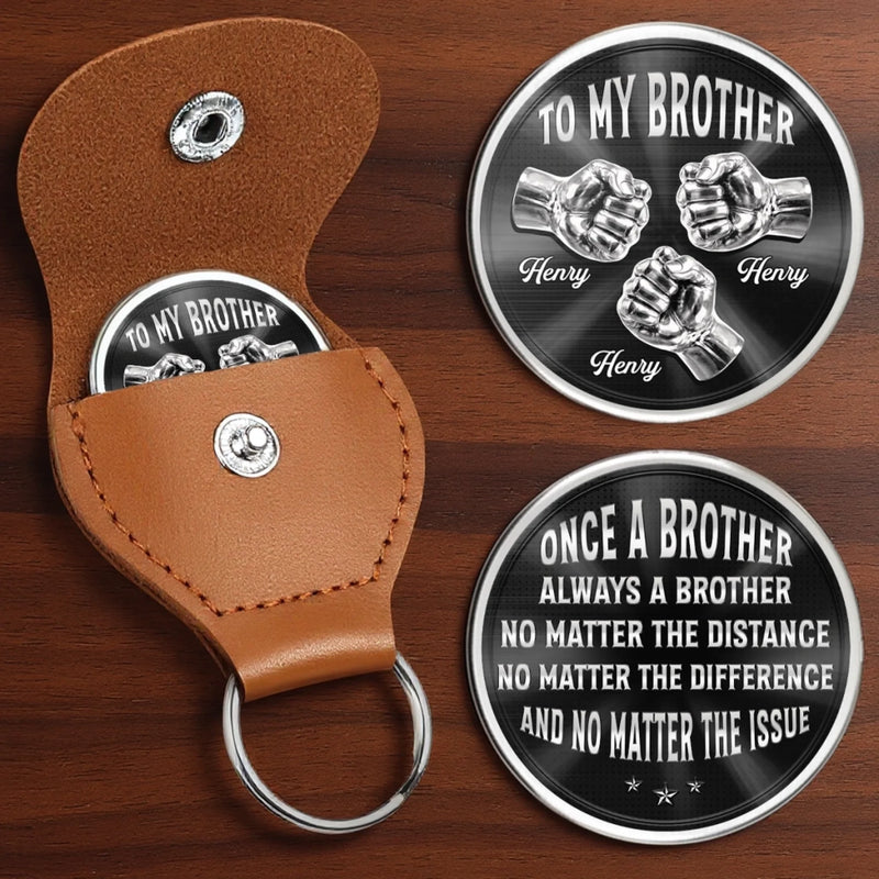 Custom Pocket Hug - Personalized Birthday Gifts For Brother - Brothers Through Every Storm Together