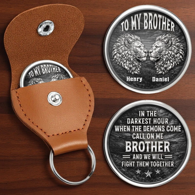 Custom Pocket Hug - Personalized Birthday Gifts For Brother - Brothers Stand Strong Together