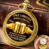 Custom Pocket Watch - Personalized Birthday Gifts For Brother - True Brotherhood Never Ends