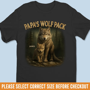 Custom Unisex T-shirt, Premium T-shirt, Hoodie - Personalized Father's Day Birthday Gifts For Dad, Grandpa - Papa’s Wolf Pack