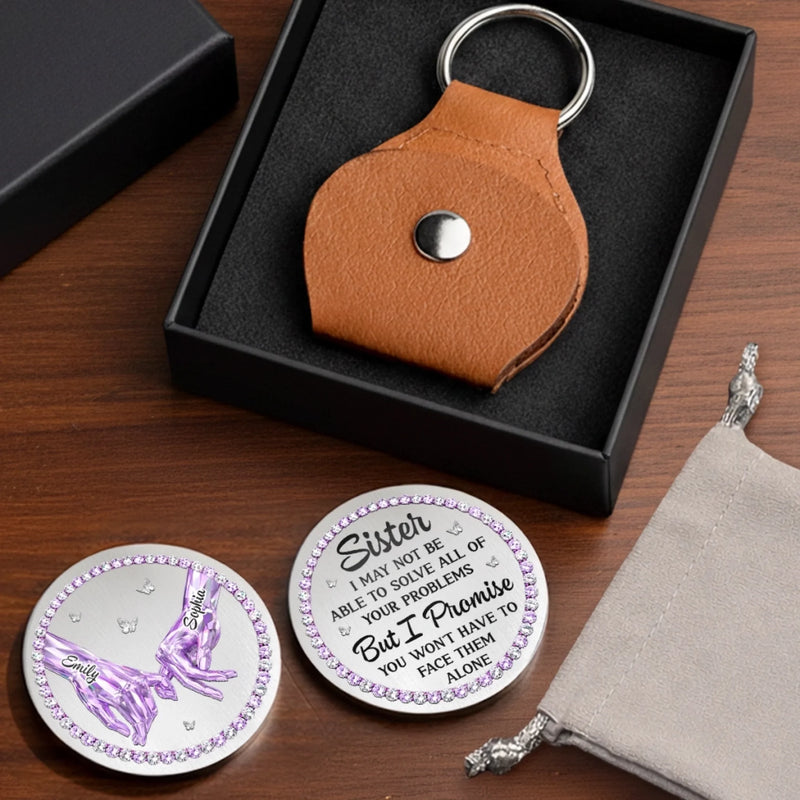 Custom Pocket Hug - Personalized Best Friend Birthday Gifts For Women, Besties, Sisters, BFF - Ride Or Die Sister
