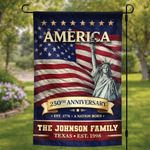 Custom Flag - Personalized America 250th Anniversary Gifts For Mom, Dad, Brother, Sister, Kids - Family Is Forever Love