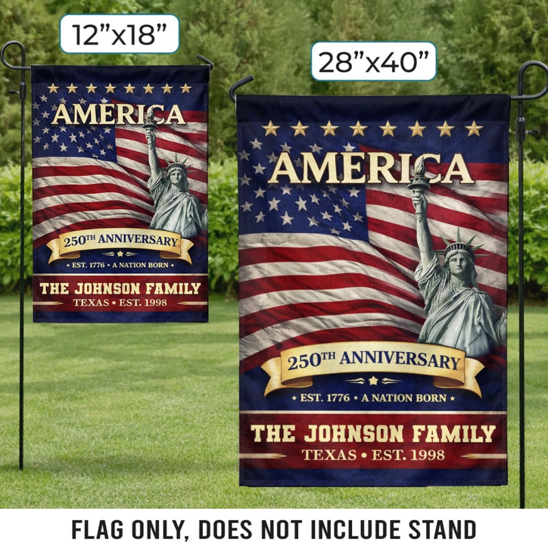 Custom Flag - Personalized America 250th Anniversary Gifts For Mom, Dad, Brother, Sister, Kids - Family Is Forever Love