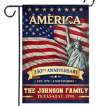 Custom Flag - Personalized America 250th Anniversary Gifts For Mom, Dad, Brother, Sister, Kids - Family Is Forever Love