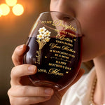 Custom Wine Glass - Personalized Mother's Day Birthday Gifts For Daughter - A Mother’s Proud Moment