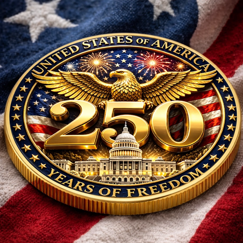 Commemorative Keepsake Coin - America 250th Anniversary Gifts For Women, Men - Proud Of Our Shared Heritage