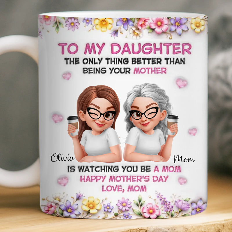 Custom 3D Inflated Effect Printed Mug - Personalized Mother's Day Gifts For Mom, Daughter - Queen Of My Family