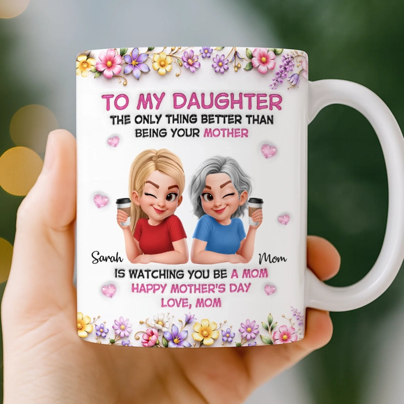 Custom 3D Inflated Effect Printed Mug - Personalized Mother's Day Gifts For Mom, Daughter - Queen Of My Family