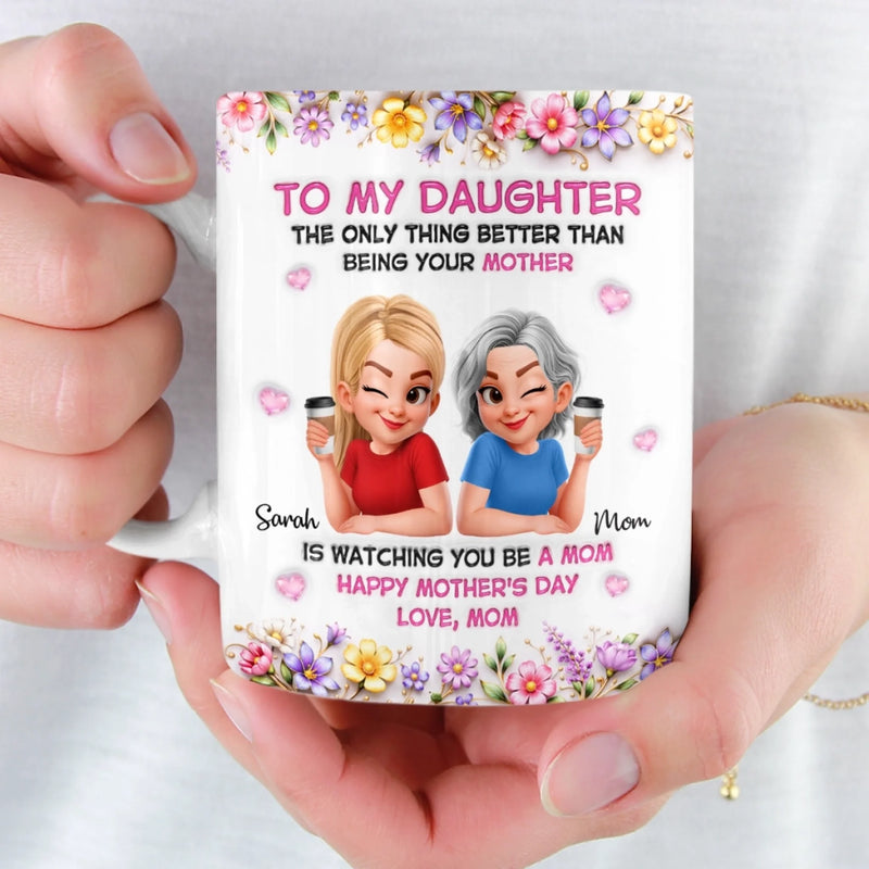 Custom 3D Inflated Effect Printed Mug - Personalized Mother's Day Gifts For Mom, Daughter - Queen Of My Family
