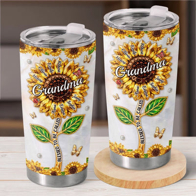 Custom Sunflower Tumbler - Personalized Mother's Day Birthday Gifts For Mom, Grandma - Grandma Life, Best Life