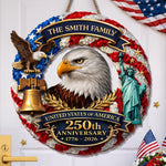 Custom Wood Sign - Personalized America 250th Anniversary Gifts For Mom, Dad, Brother, Sister, Kids - Freedom On Wheels