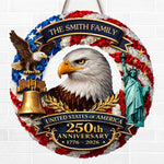 Custom Wood Sign - Personalized America 250th Anniversary Gifts For Mom, Dad, Brother, Sister, Kids - Freedom On Wheels