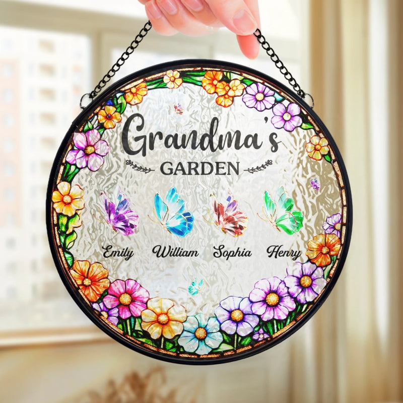 Custom Stained Glass Window Hanging Suncatcher - Personalized Mother's Day Gifts For Mom, Grandma - You Are My Forever Home