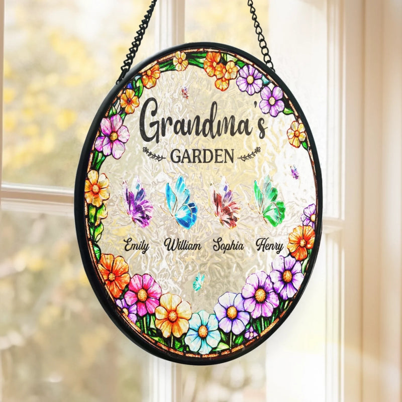 Custom Stained Glass Window Hanging Suncatcher - Personalized Mother's Day Gifts For Mom, Grandma - You Are My Forever Home