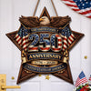 Custom Wood Sign - Personalized America 250th Anniversary Gifts For Mom, Dad, Brother, Sister, Kids - Built On Hope And Courage