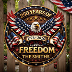 Custom Wood Sign - Personalized America 250th Anniversary Gifts For Family - Proud Of Our Shared Story