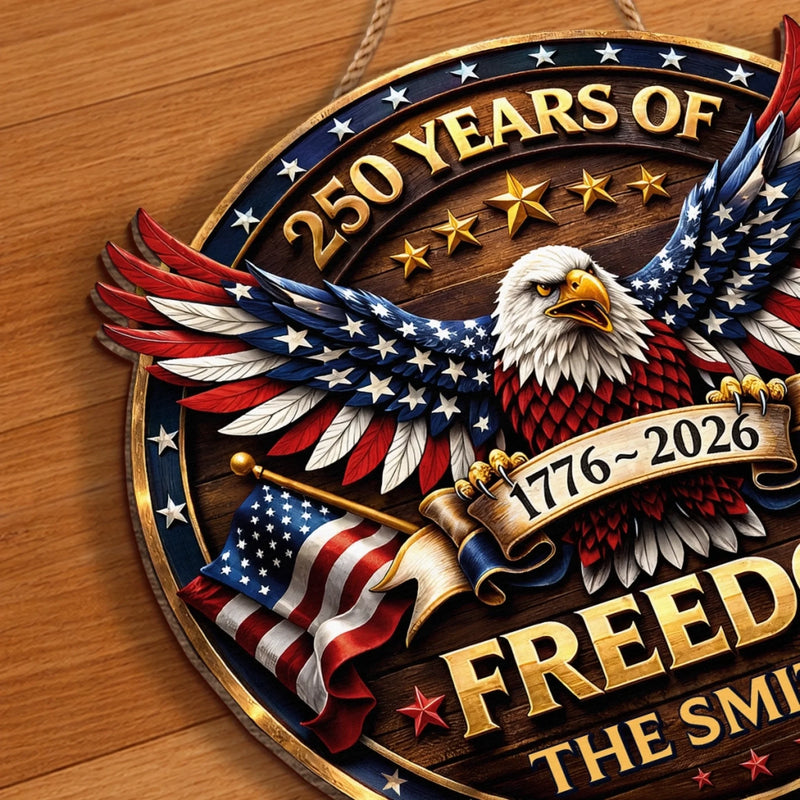 Custom Wood Sign - Personalized America 250th Anniversary Gifts For Family - Proud Of Our Shared Story
