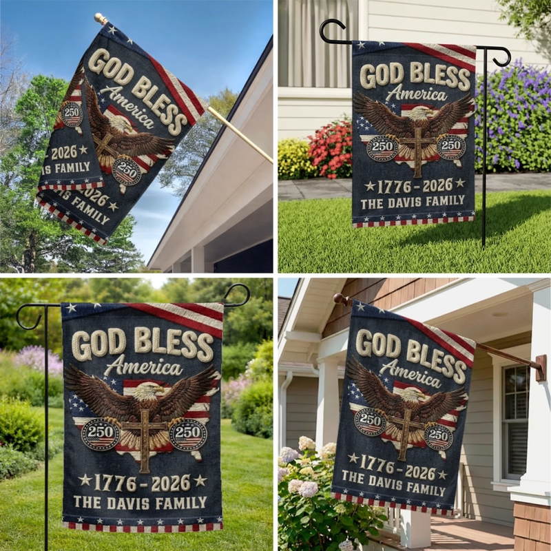 Custom Flag - Personalized America 250th Anniversary Gifts For Mom, Dad, Brother, Sister, Kids - Courage Built Our Future