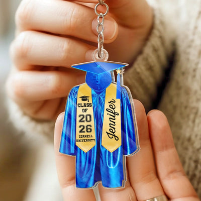 Hard Work Pays Off - Family Personalized Custom Shaped Acrylic Keychain - Graduation Gift For Family Members, Siblings, Brothers, Sisters