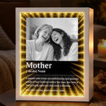 Custom Photo Infinity Mirror Light Box - Personalized Mother's Day Birthday Gifts For Mom - Mom Means Everything