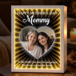 Custom Photo Infinity Mirror Light Box - Personalized Mother's Day Birthday Gifts For Mom - Mom, Always My Hero