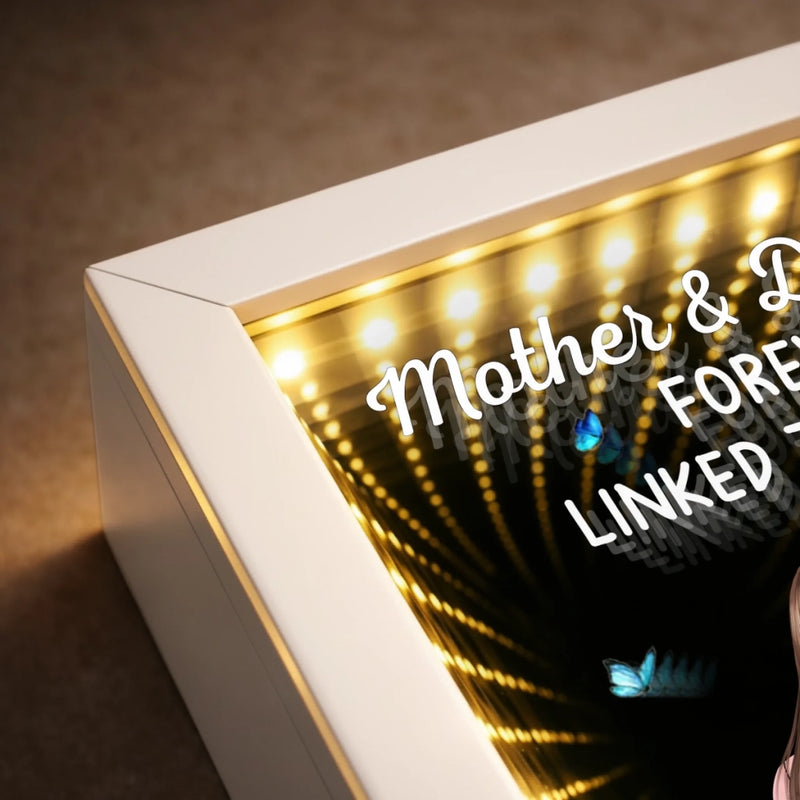 Custom Infinity Mirror Light Box - Personalized Mother's Day Birthday Gifts For Mom - My First Best Friend