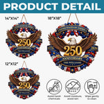 Custom Wood Sign - Personalized America 250th Anniversary Gifts For Mom, Dad, Brother, Sister, Kids - Strength Forged Through Time