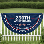 Custom Non-Pleated Fan Flag - Personalized America 250th Anniversary Gifts For Mom, Dad, Brother, Sister, Kids - Family Is Our Strength