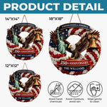 Custom Wood Sign - Personalized America 250th Anniversary Gifts For Mom, Dad, Brother, Sister, Kids - Freedom Lives In Us