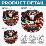 Custom Wood Sign - Personalized America 250th Anniversary Gifts For Family - Proud Hearts Rise Together