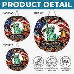 Custom Wood Sign - Personalized America 250th Anniversary Gifts For Mom, Dad, Brother, Sister, Kids - United In Freedom Since 1776