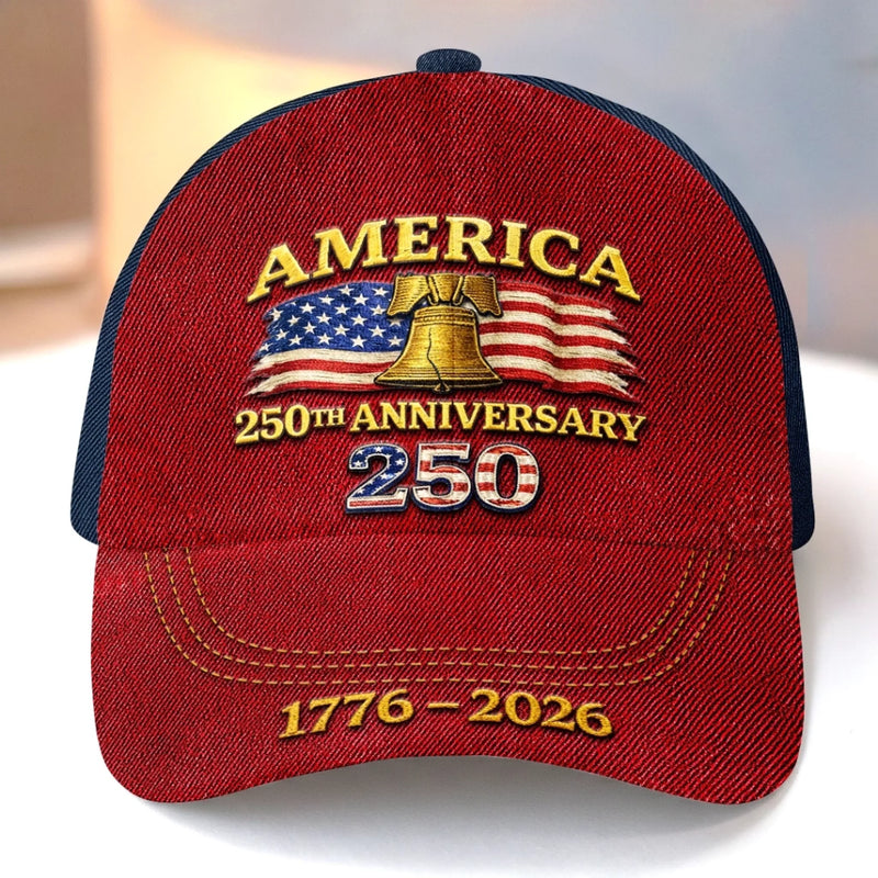 Custom Hat, All Over Print Classic Cap - Personalized America 250th Anniversary Gifts For Women, Men - Pure American Spirit