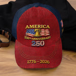 Custom Hat, All Over Print Classic Cap - Personalized America 250th Anniversary Gifts For Women, Men - Pure American Spirit
