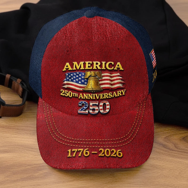 Custom Hat, All Over Print Classic Cap - Personalized America 250th Anniversary Gifts For Women, Men - Pure American Spirit