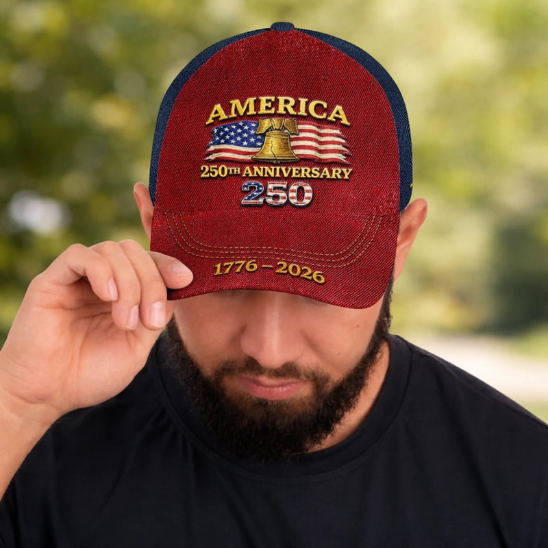 Custom Hat, All Over Print Classic Cap - Personalized America 250th Anniversary Gifts For Women, Men - Pure American Spirit