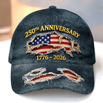 Custom Hat, All Over Print Classic Cap - Personalized America 250th Anniversary Gifts For Women, Men - Built On Liberty