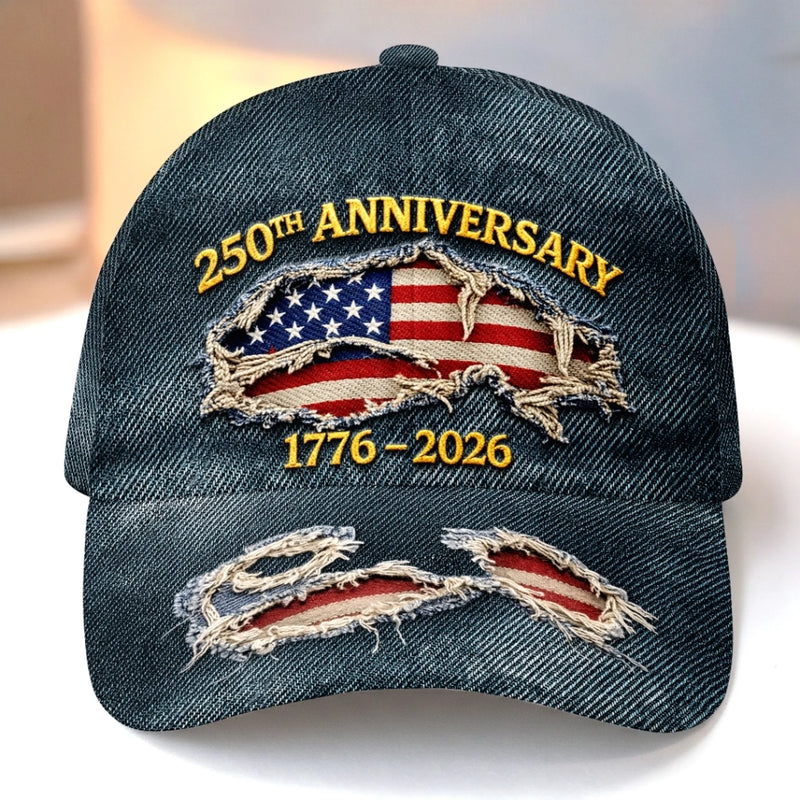 Custom Hat, All Over Print Classic Cap - Personalized America 250th Anniversary Gifts For Women, Men - Built On Liberty