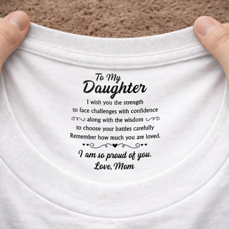 Custom Inside Neck Print T-Shirt - Personalized Birthday Gifts For Daughter - I’m So Proud Of You