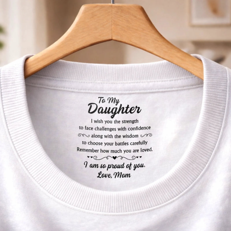 Custom Inside Neck Print T-Shirt - Personalized Birthday Gifts For Daughter - I’m So Proud Of You