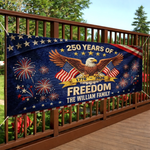 Custom Polyester Outdoor Banner - Personalized America 250th Anniversary Gifts For Mom, Dad, Brother, Sister, Kids - Pride Lives Here