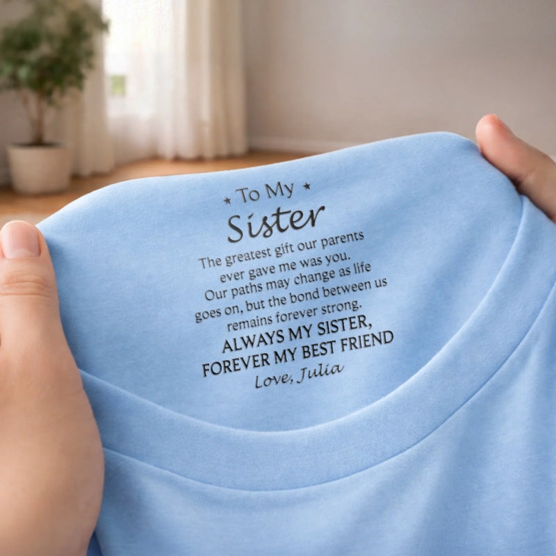 Custom Inside Neck Print T-Shirt - Personalized Birthday Gifts For Brother - Brothers Through Every Storm