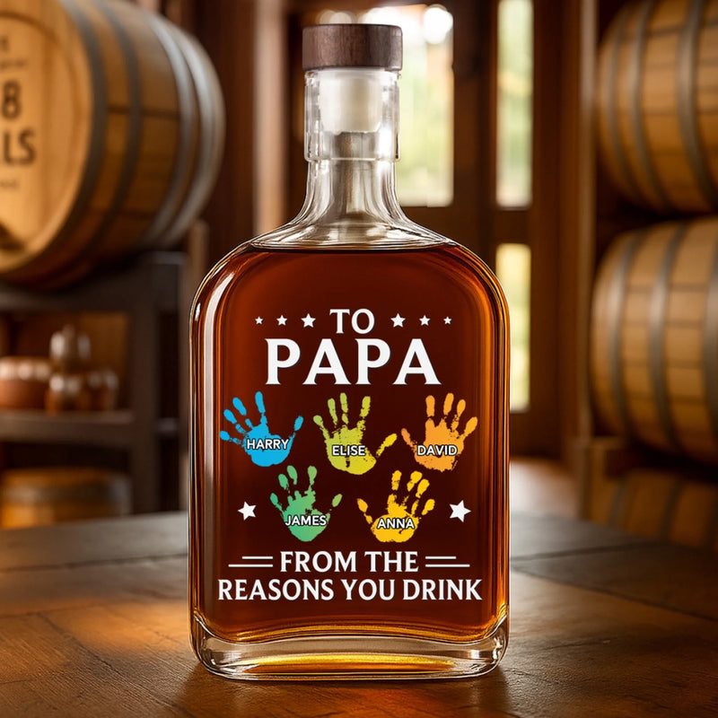 Custom Liquor Decanter - Personalized Father's Day Birthday Gifts For Dad, Grandpa - To My First And Forever Hero