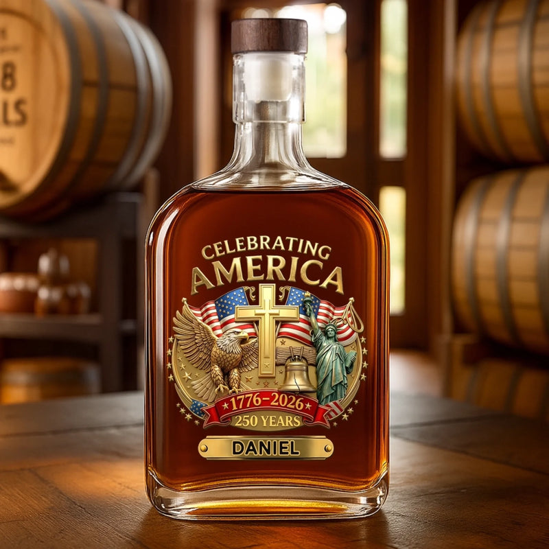 Custom Liquor Decanter - America 250th Anniversary Gifts For Women, Men - United We Rise Together