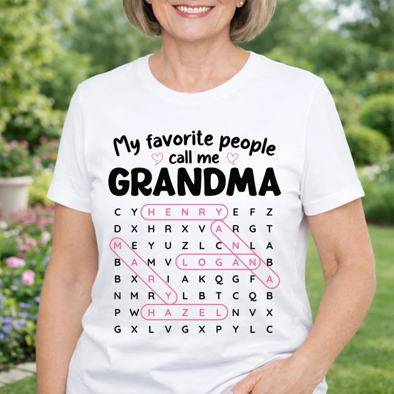Custom Word Search Puzzle Unisex T-shirt, Premium T-shirt, Hoodie - Personalized Mother's Day Birthday Gifts For Mom, Grandma - Find The Words Feel The Love