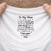 Custom Inside Neck Print T-Shirt - Personalized Mother's Day Birthday Gifts For Mom - Near Or Far, You’re In My Heart