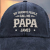 Custom Vintage Washed Denim Baseball Cap - Personalized Father's Day Birthday Gifts For Dad, Grandpa - Grandpa And Dad With Love