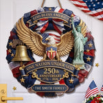 Custom Wood Sign - Personalized America 250th Anniversary Gifts For Family - Liberty Never Goes Out Of Style