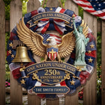 Custom Wood Sign - Personalized America 250th Anniversary Gifts For Family - Liberty Never Goes Out Of Style