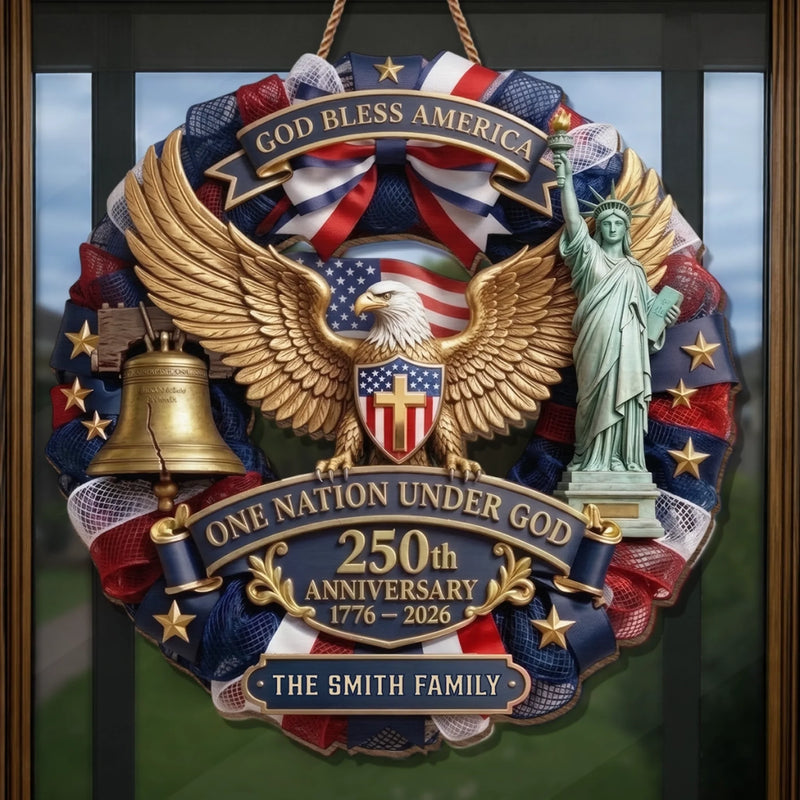 Custom Wood Sign - Personalized America 250th Anniversary Gifts For Family - Liberty Never Goes Out Of Style